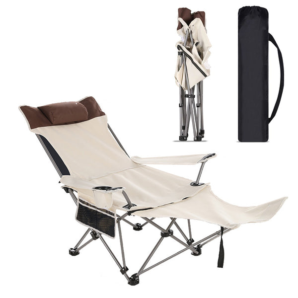 Folding Camping Chair Beach Chairs Reclining for Adults Portable Outdoor Lounger