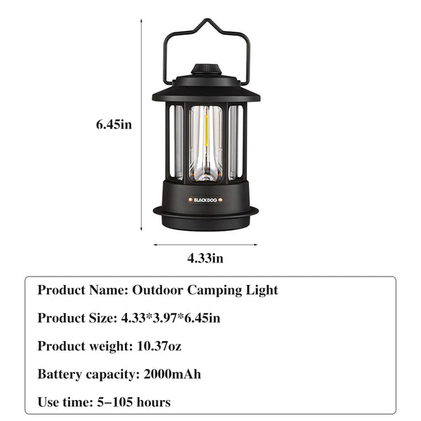 LED Camping Lantern,Rechargeable Retro Metal Camp Light